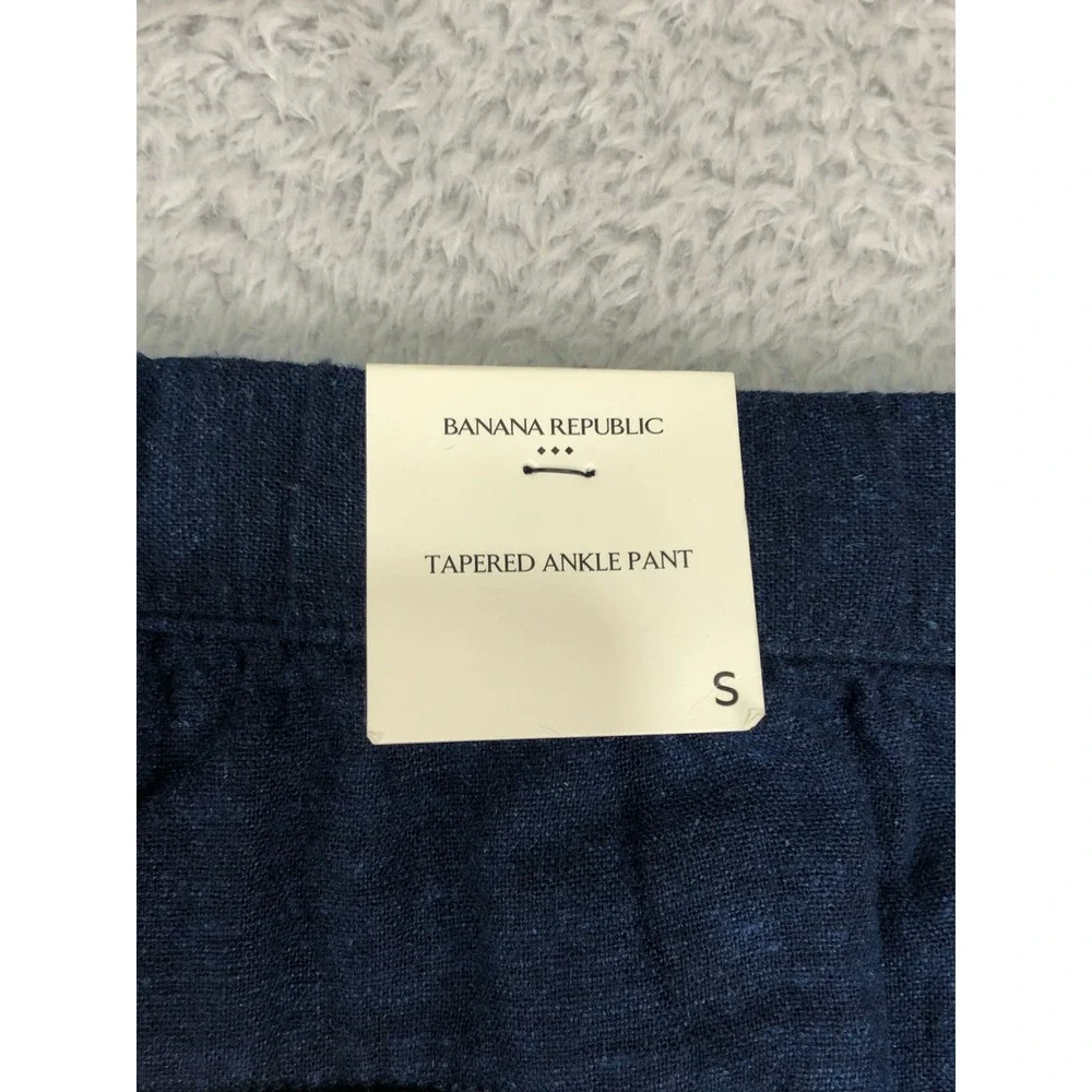 Banana Republic Pants Women S (28x27) Blue NWT Linen Blend Tapered Ankle